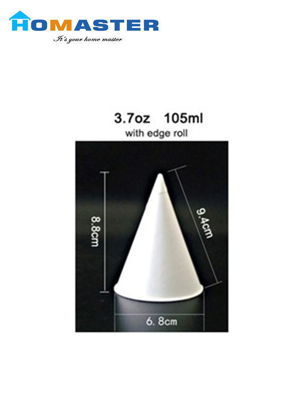 Paper Conical Cup with Edge Roll for Airports