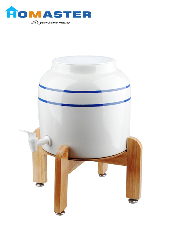 10L Ceramic Water Dispenser with Desktop Wooden Stand