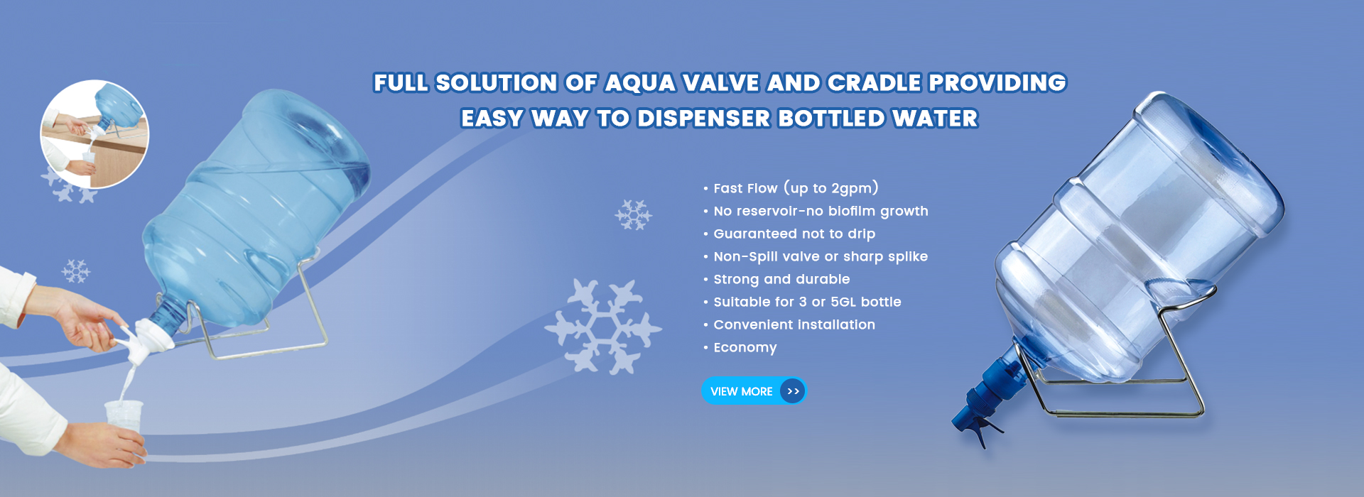 Aqua valve for water bottle