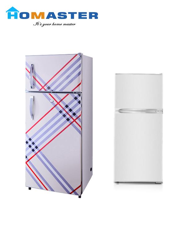 175L Silver Color Two Doors DC Solar Fridge 