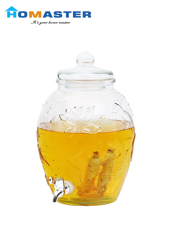 Soda Lime Glass Water Dispenser with Water Tap