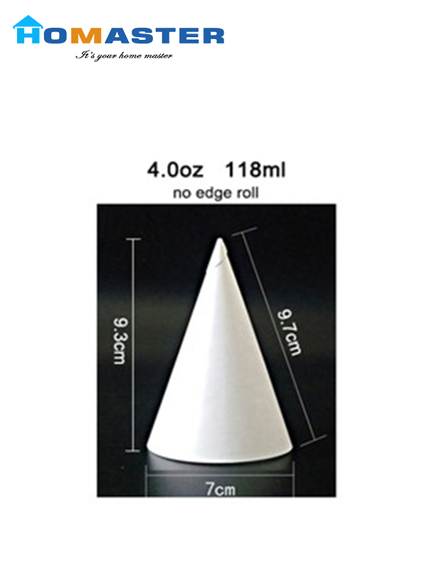 Disposable Conical Cup without Edge Roll for Stations