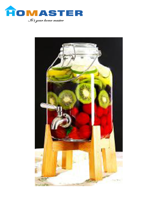 Glass Water Dispenser With Stainless Steel Handle